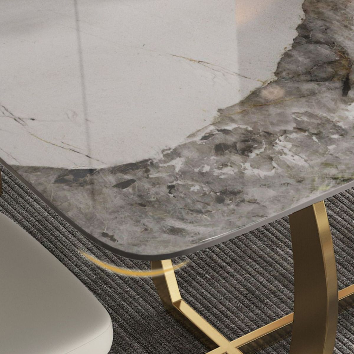 Designer Style Sintered Stone Top Dining Set Rectangle 1/2/5/7 Pieces Dining Table Set Clearhalo 'Dining Room Sets' 'Dining Tables & Seating' 'dining_room_set' 'furn' 'furn_dining_room_set' 'Furniture' 'furniture_dining_room_set' 'Kitchen & Dining Furniture' 1200x1200_87b22c4e-26c6-44cc-b246-e0fdbd67fad9