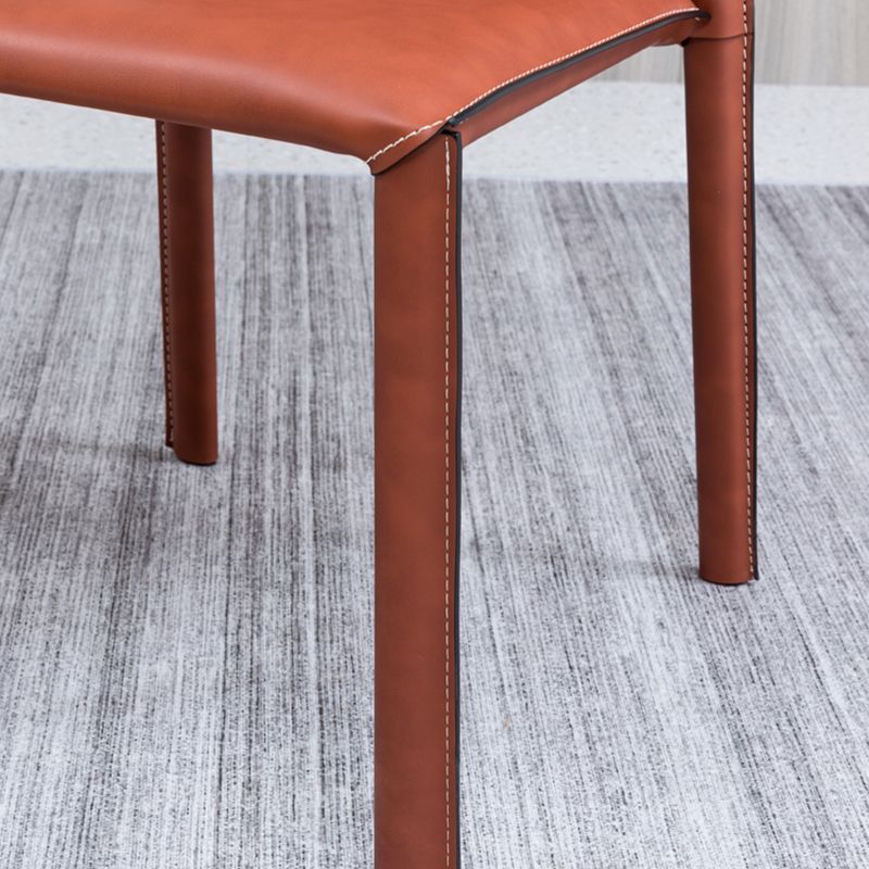 Contemporary Home Side Chair Faux Leather Solid Back Dining Chair Clearhalo 'Dining Chairs' 'Dining Tables & Seating' 'dining_chair' 'furn' 'furn_dining_chair' 'Furniture' 'Kitchen & Dining Furniture' 1200x1200_87b2c77a-1b04-4a85-a6e9-986ab41fd44d