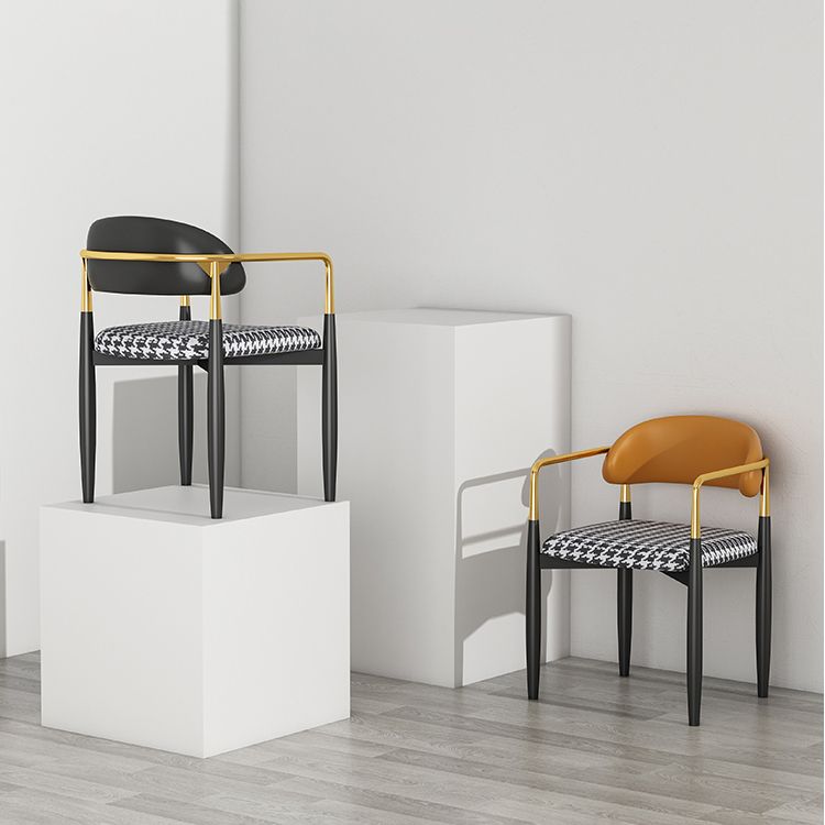 Glam Metal Home Side Chair Open Back Dining Side Chair in Black Clearhalo 'Dining Chairs' 'Dining Tables & Seating' 'dining_chair' 'furn' 'furn_dining_chair' 'Furniture' 'furniture_dining_chair' 'Kitchen & Dining Furniture' 1200x1200_87b3d6e3-d719-4af9-a4b3-62e6560c8148