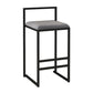 Modern Armless Backrest Counter Stool Iron Kitchen Bar Stool with  Cushion and Pedal