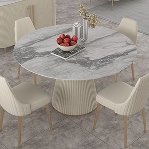 Traditional Luxury Dining Table Round Sintered Stone Dining Table for Home Clearhalo ' dining_table' 'Dining Tables & Seating' 'Dining Tables' 'furn' 'furn_dining_table' 'Furniture' 'furniture_dining_table' 'Kitchen & Dining Furniture' 'kitchen&dining_furn' 'kitchen' 'kitchen_dining_table' 1200x1200_87b78a77-2824-4f9f-8686-f7f45f194ac1