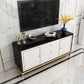 Enclosed Storage Media Console Glass TV Stand Console with Drawers Clearhalo 'furn' 'furn_tv_stands_entertainment_centers' 'Furniture' 'Living Room Furniture' 'TV Stands & Entertainment Centers' 'TV Stands & Media Storage Furniture' 'tv_stands_entertainment_centers' 1200x1200_87b83c57-3be3-48a8-9345-a5352bf5d7b7