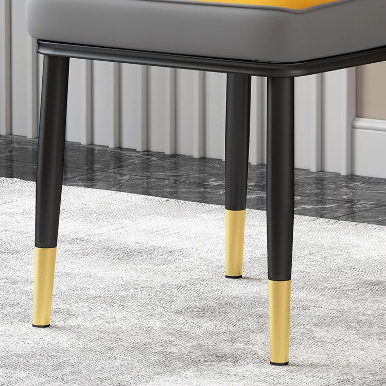 Glam Parsons Dining Side Chair Leather Indoor Dining Chair with Metal Legs Clearhalo 'Dining Chairs' 'Dining Tables & Seating' 'dining_chair' 'furn' 'furn_dining_chair' 'Furniture' 'furniture_dining_chair' 'Kitchen & Dining Furniture' 1200x1200_87b845f9-5a96-40ea-8a83-0b2fb335f66e