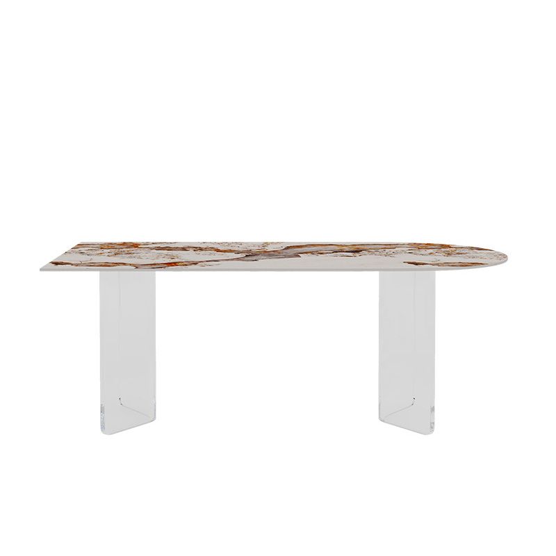 Modern Dining Table Sintered Stone Table with Acrylic Legs for Home Use Clearhalo 'Dining Tables & Seating' 'Dining Tables' 'dining_table' 'furn' 'furn_dining_table' 'Furniture' 'Kitchen & Dining Furniture' 1200x1200_87b9f0bc-43f3-4550-87e5-6c8b120ba972