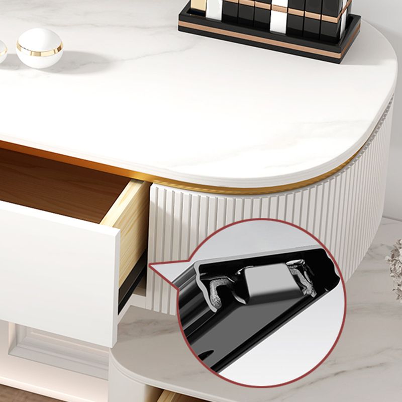 5 Drawers Vanity Set with Padded Stool 29.52" High Dresser in White Clearhalo 'Bedroom Furniture' 'furn' 'furn_makeup_vanities' 'Furniture' 'Makeup Vanities' 'makeup_vanities' 1200x1200_87bb3c80-c029-40a9-a03e-4a91820bfca8