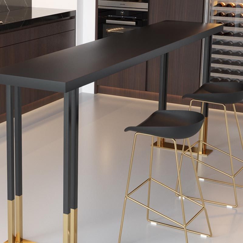 Black Metal Trestle Bistro Bar Desk Rectangle Indoor Contemporary Bar Stool Table Clearhalo 'Bar Furniture' 'Bar Tables' 'bar_tables' 'furn' 'furn_bar_tables' 'Furniture' 'furniture_bar_tables' 'Kitchen & Dining Furniture' 1200x1200_87bdd6be-761d-43cb-8851-6c9c9d3c7fea