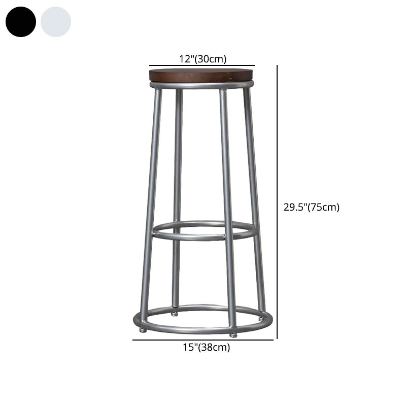 Modern Style Iron Bar Stool with Metal Footrest Simple Bar Stool for Bar Clearhalo 'Bar Furniture' 'Bar Stools' 'bar_stools' 'furn' 'furn_bar_stools' 'furniture_bar_stools' 'Kitchen & Dining Furniture' 'kitchen&dining_furn' 'kitchen' 'kitchen_furn' Furniture' 1200x1200_87be5621-5043-463e-bddc-fb86df40c79b