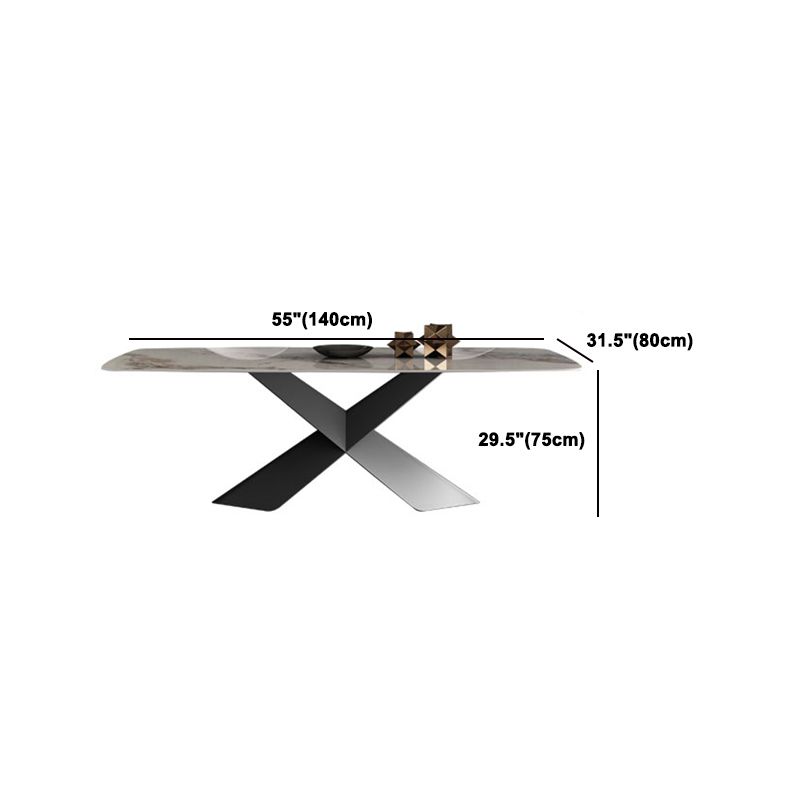 Moderne stijl gesinterde stenen eettafel set wit 1/4/5/7 stukken dinerset voor thuisgebruik