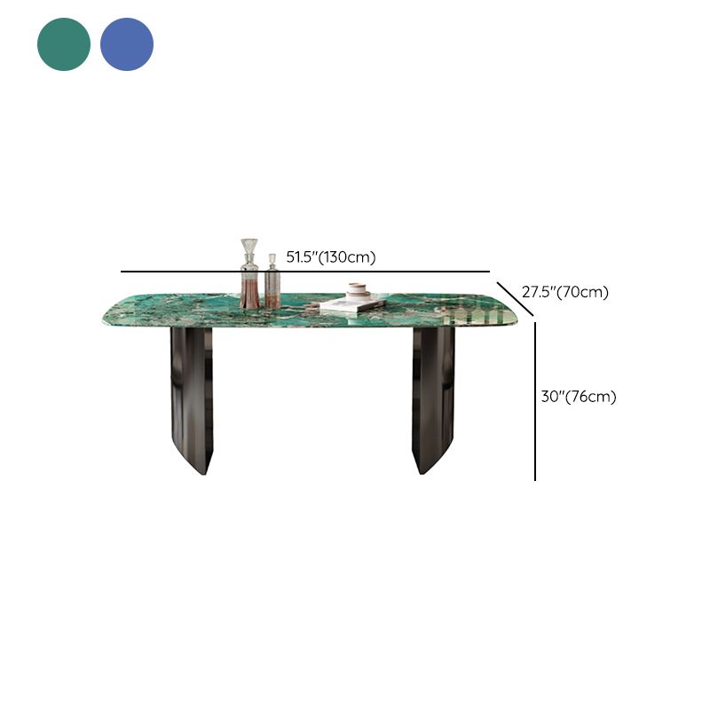 Mesa de comedor con pedestal doble, mesa de comedor rectangular para cocina