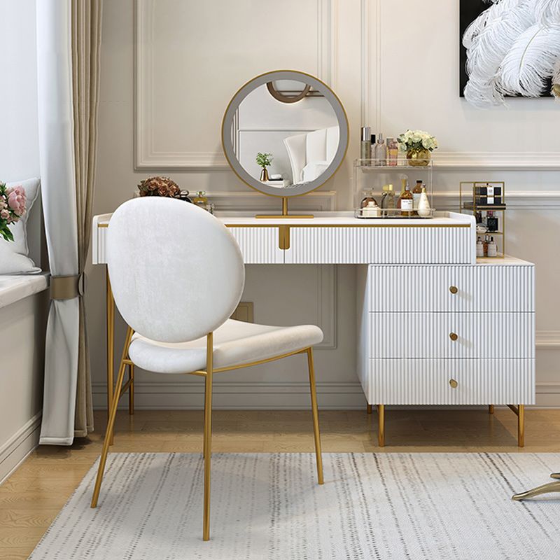 Moderno 29,5 "altezza set di vanità per trucco in legno bianco con cassetti