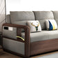 Fabric Sewn Pillow Back Sofa Round Arm Sofa Bed in Walnut Finish