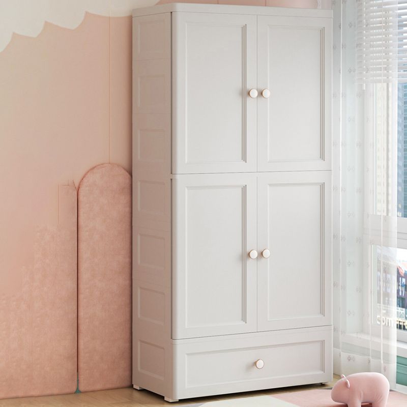 White and Grey Wardrobe Armoire Contemporary Plastic Wardrobe Clearhalo 'Armoires & Wardrobes' 'armoires_wardrobes' 'Bedroom Furniture' 'furn' 'furn_armoires_wardrobes' 'Furniture' 1200x1200_87c1ab96-1526-4478-8391-892890dcbe14