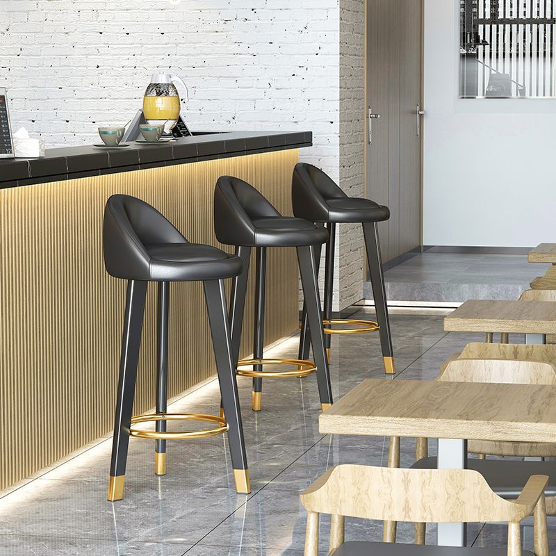 Scandinavian Style Bar-stool Steel Legs Round Seat Single Counter Stool for Kitchen Bar Clearhalo 'Bar Furniture' 'Bar Stools' 'bar_stools' 'furn' 'furn_bar_stools' 'Furniture' 'furniture_bar_stools' 'Kitchen & Dining Furniture' 1200x1200_87c204d5-96ec-4bda-8adf-6a9d9b515bcb