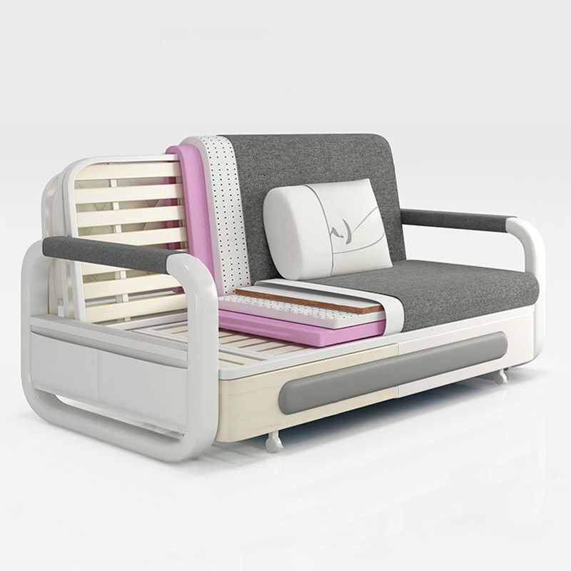 33.46" WideLinen Square Arm Sofa Bed Stain Resistant Convertible Sofa Clearhalo 'furn' 'furn_sofas' 'Furniture' 'Living Room Furniture' 'Sofa' 'sofas' 1200x1200_87c3c7dc-8c18-4afd-858d-e986ebf2367b