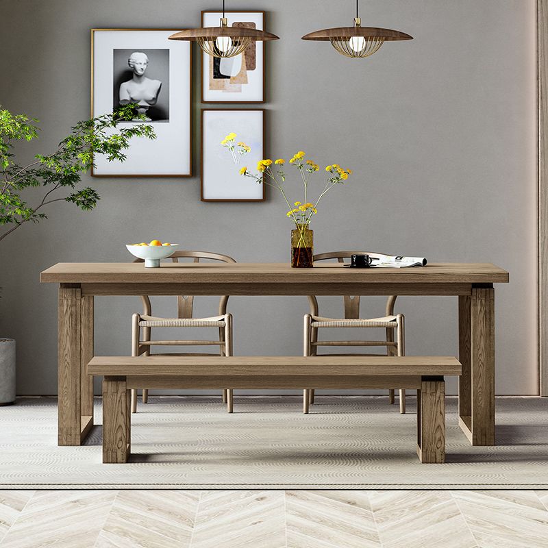 Modern Rectangle Wood Dining Table 1/4/5/7 Pieces Dining Set for Dining Room Clearhalo 'Dining Room Sets' 'Dining Tables & Seating' 'dining_room_set' 'furn' 'furn_dining_room_set' 'Furniture' 'Kitchen & Dining Furniture' 1200x1200_87c49c61-42f7-42f1-85c7-a6f1921963a3