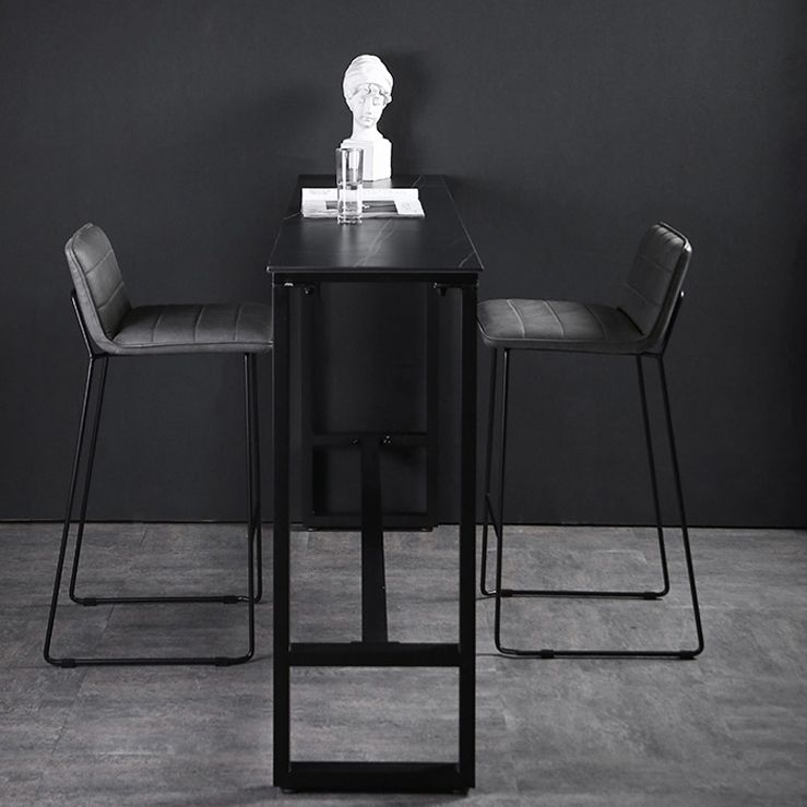 Industrial Rectangle Top Counter Table Stone Top 42-inch Height Table for Coffee Shop Clearhalo 'Bar Furniture' 'Bar Tables' 'bar_tables' 'furn' 'furn_bar_tables' 'Furniture' 'furniture_bar_tables' 'Kitchen & Dining Furniture' 1200x1200_87c61214-0cba-40f3-ba41-ca8c3f3bb969