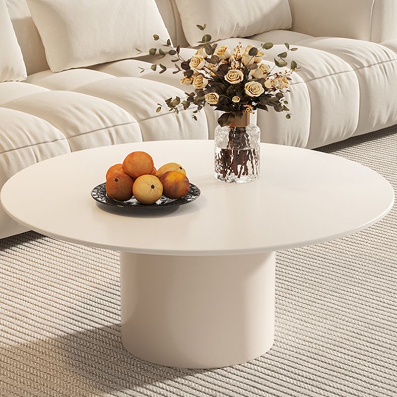 Contemporary Cocktail Table Round White Pedestal Coffee Cocktail Table Clearhalo 'Coffee & Accent Tables' 'Coffee Tables' 'coffee_tables' 'furn' 'furn_coffee_tables' 'Furniture' 'Living Room Furniture' 1200x1200_87c7132e-9ab1-4e5a-ba13-083712fad880
