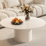 Contemporary Cocktail Table Round White Pedestal Coffee Cocktail Table
