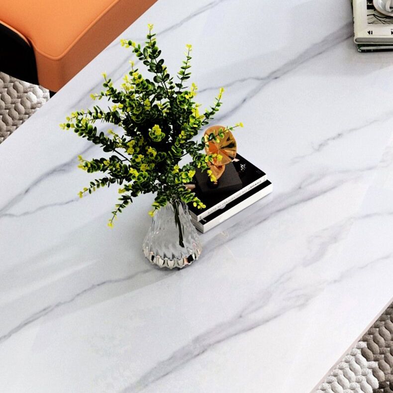 Sintered Stone Dining Table Traditional Luxury White Table with 4 Legs Clearhalo 'Dining Tables & Seating' 'Dining Tables' 'dining_table' 'furn' 'furn_dining_table' 'Furniture' 'furniture_dining_table' 'Kitchen & Dining Furniture' 'kitchen' 'kitchen_dining_table' 1200x1200_87cae831-6aec-4d6b-96e6-9e88311b0863