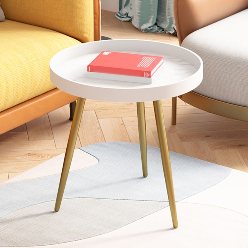3/4 Legs Base Design Round Metal/wood Table Modern Style Coffee Table