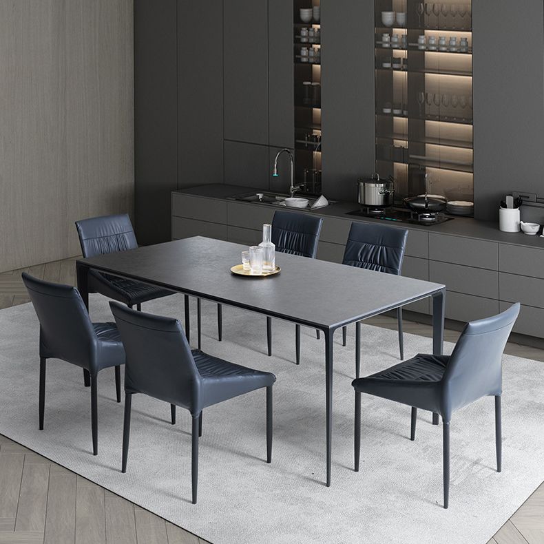 Estilo de diseñador 1/2/5/7 Piezas Rectángulo Juego de comedor de piedra sinterizada Juego de mesa de comedor de piedra sinterizada
