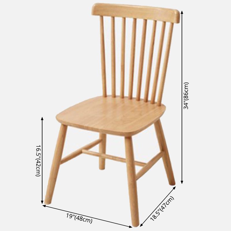Contemporary Rubberwood Windsor Back Side Chair Natural Wood Dining Chair (Set of 2) Clearhalo ' kitchen&dining_furn' 'Dining Chairs' 'Dining Tables & Seating' 'dining_chair' 'furn' 'furn_dining_chair' 'Furniture' 'furniture_dining_chair' 'Kitchen & Dining Furniture' 'kitchen' 1200x1200_87cc4d0e-ea05-4307-8135-a5cd107bfda5