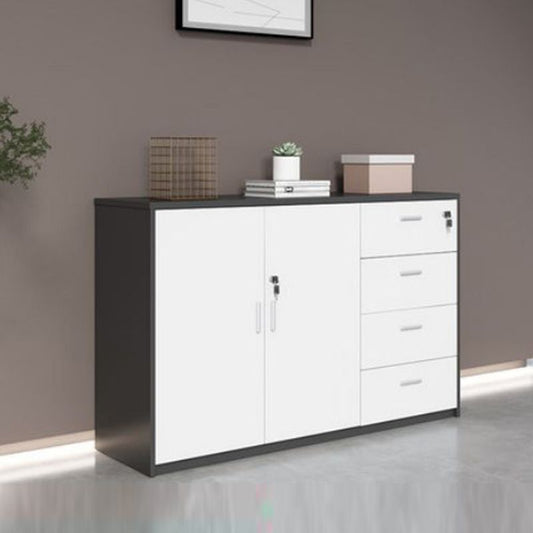 Cajones de bloqueo de gabinetes de madera tradicionales y archivos de almacenamiento