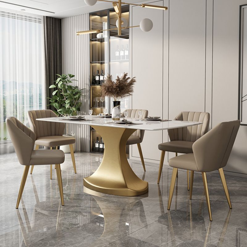Luxury 1/2/5/6/7 Pieces Dining Set Sintered Stone Dining Table Set with Leather Chairs Clearhalo 'Dining Room Sets' 'Dining Tables & Seating' 'dining_room_set' 'furn' 'furn_dining_room_set' 'Furniture' 'furniture_dining_room_set' 'Kitchen & Dining Furniture' 'kitchen&dining_furn' 'kitchen' 1200x1200_87cd9a75-7723-41a4-8e3b-cbbe589c9a22