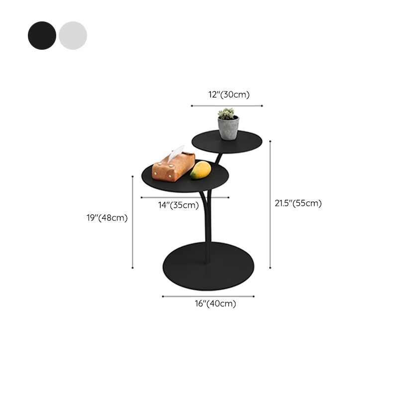 Tavolo di accento metallico comodino tavolo da notte contemporanea in bianco/nero