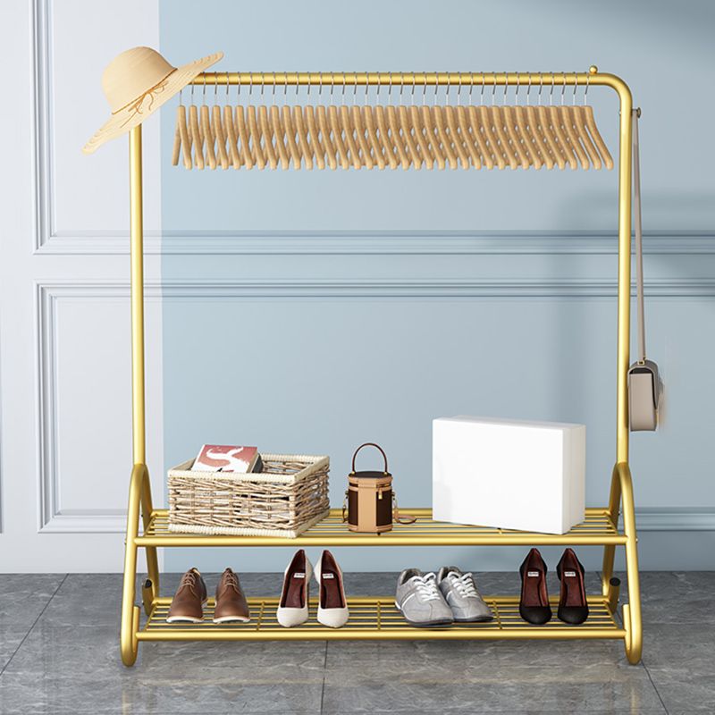 Estantería de almacenamiento de riel colgante enmarcado de metal de Glam Hall