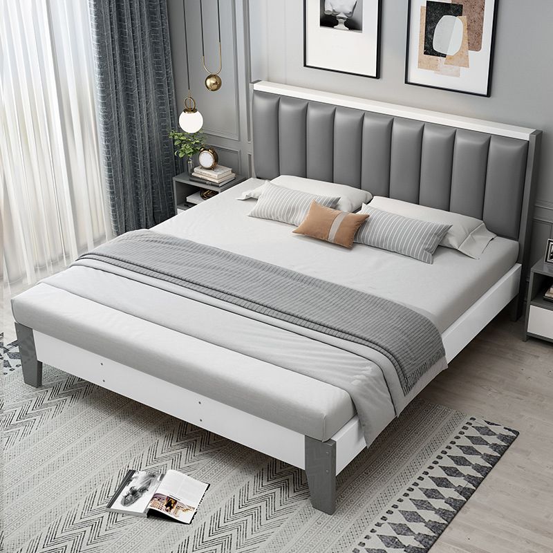 Modern Panel Wood Standard Bed with Rectangular Headboard for Bedroom Clearhalo 'Bedroom Furniture' 'Beds' 'furn' 'furn_beds' 'Furniture' 1200x1200_87d0b4a1-df6c-4295-b69d-a7c55ed57cab