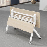 Escritorio de madera de estilo moderno escritorio rectangular de oficina con ruedas