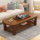 20"H Contemporary Coffee Table Solid Wood Storage Cocktail Table