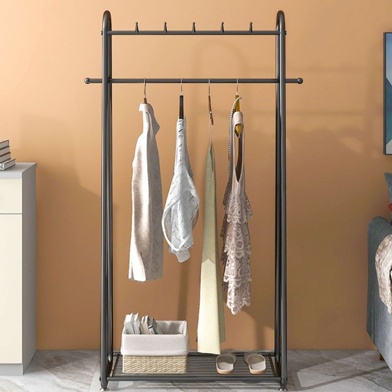 Glam Coat Rack Metal Framed Hanging Rail and Lower Shelf Coat Hanger Clearhalo 'Entry & Mudroom Furniture' 'furn' 'furn_hall_tree_coat_racks' 'Furniture' 'Hall Trees & Coat Racks' 'hall_tree_coat_racks' 1200x1200_87d372d5-266d-4bb1-81bd-120b09a565c4