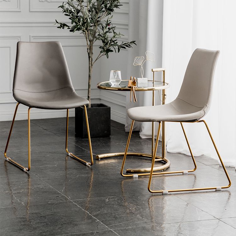 Scandinavian Design Solid Back Armless Dining Chairs Leather Dining Chairs Clearhalo 'Dining Chairs' 'Dining Tables & Seating' 'dining_chair' 'furn' 'furn_dining_chair' 'Furniture' 'Kitchen & Dining Furniture' 1200x1200_87d43351-f505-4784-911c-1a251b57511e