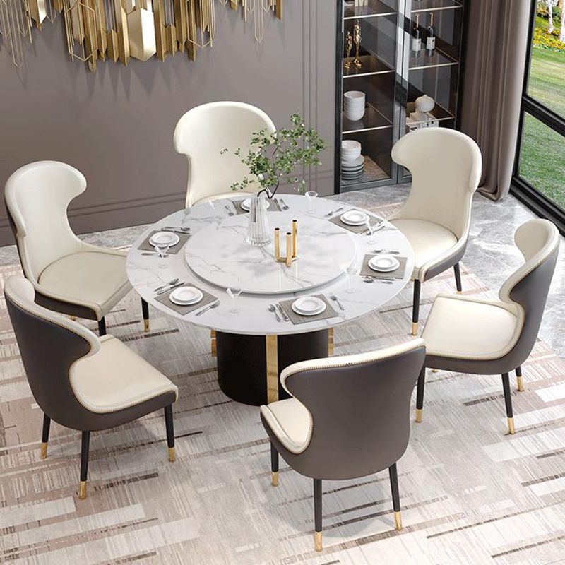 Scandinavian Style Wingback Side Chair Leather Dining Armless Chairs for Home Use Clearhalo ' kitchen&dining_furn' 'Dining Chairs' 'Dining Tables & Seating' 'dining_chair' 'furn' 'furn_dining_chair' 'Furniture' 'furniture_dining_chair' 'Kitchen & Dining Furniture' 'kitchen' 1200x1200_87d47a97-98ef-45c4-89c6-ea73e03d00e8