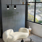 Contemporary Fabric Curved Sofa Tight Back Tuxedo Arm Seating