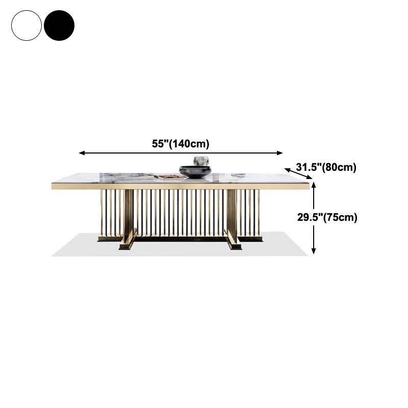 Glam Rectangle Shape Marble Dining Table Standard Dining Table for Kitchen Clearhalo ' dining_table' 'Dining Tables & Seating' 'Dining Tables' 'furn' 'furn_dining_table' 'Furniture' 'furniture_dining_table' 'Kitchen & Dining Furniture' 'kitchen&dining_furn' 'kitchen' 'kitchen_dining_table' 1200x1200_87d66d08-e7e1-4f72-9b0a-67b7ef74c939