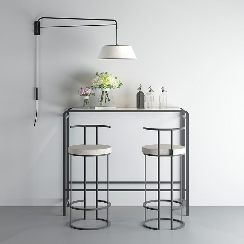 Contemporary Upholstered Counter Stool Bar-height Bar Stool with Metal Base Clearhalo 'Bar Furniture' 'Bar Stools' 'bar_stools' 'furn' 'furn_bar_stools' 'Furniture' 'Kitchen & Dining Furniture' 1200x1200_87d77953-da48-4947-8113-0a9072b14fc7