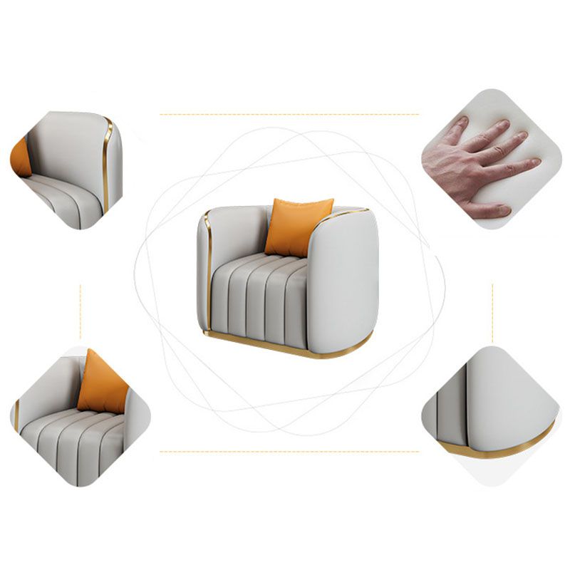 Faux lederen sofa smoking armbank met strakke rug voor appartement