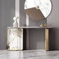 14 inch Wide Glam Accent Table Rectangle Stone Console Table for Hall