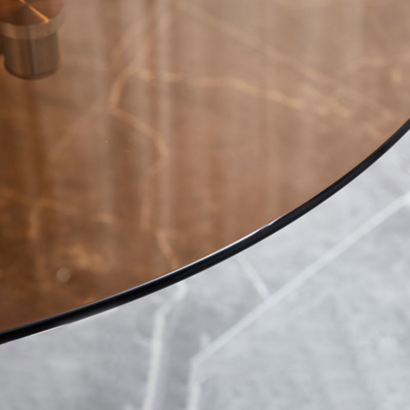 Round 3 Legs Minimalist Style Dining Table Three-Color Fixed Table of Glass Clearhalo ' dining_table' 'Dining Tables & Seating' 'Dining Tables' 'furn' 'furn_dining_table' 'Furniture' 'furniture_dining_table' 'Kitchen & Dining Furniture' 'kitchen&dining_furn' 'kitchen' 'kitchen_dining_table' 1200x1200_87dae80e-e857-455d-a0f3-5785d41452fa