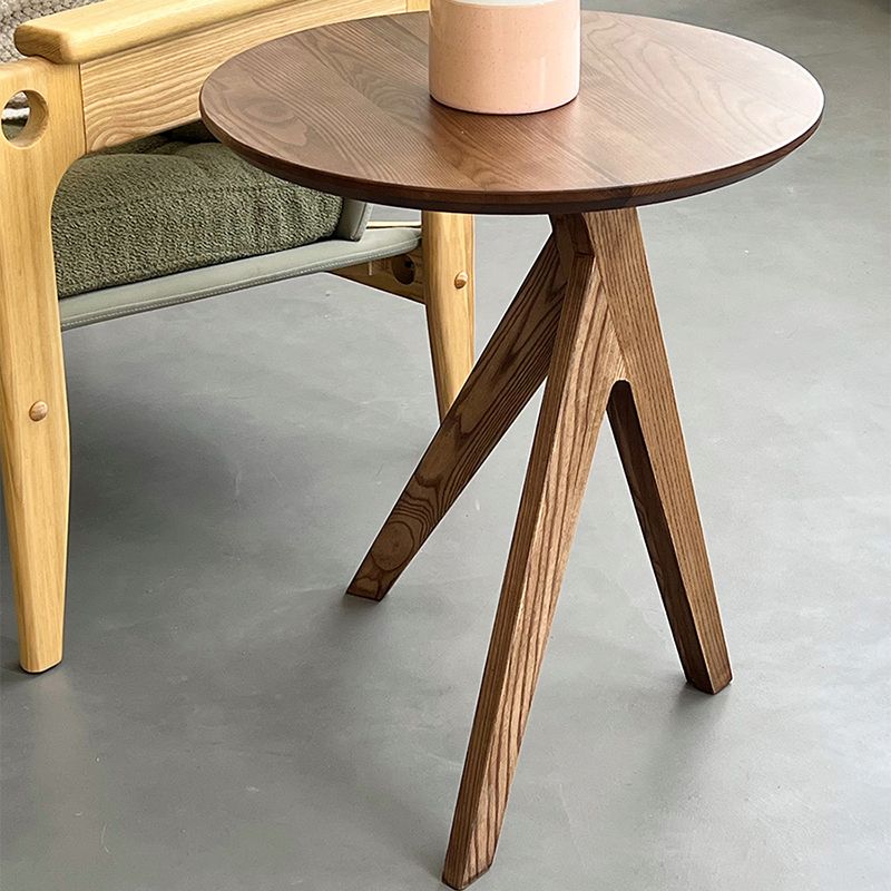 Skandinavische massive Holzendtisch -Ecktisch für Wohnzimmer