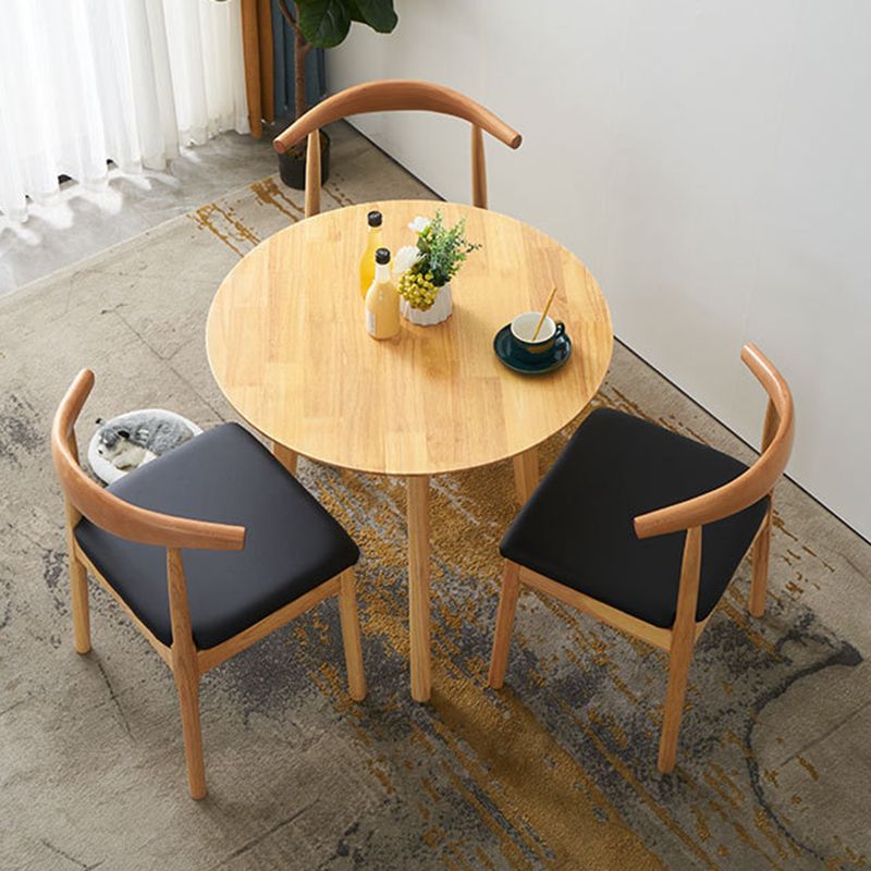Table à manger ronde en bois massif d'hévéa, pour salle à manger