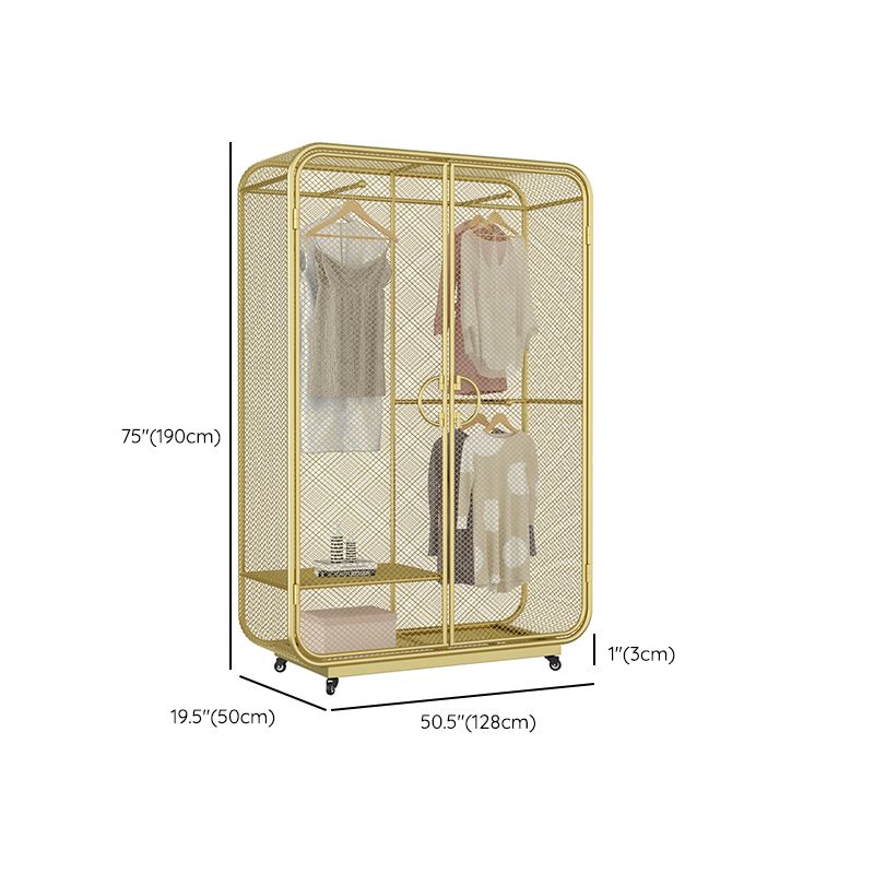 Modern Style Wardrobe Closet Metal Wardrobe Cabinet for Bedroom Clearhalo 'Armoires & Wardrobes' 'armoires_wardrobes' 'Bedroom Furniture' 'furn' 'furn_armoires_wardrobes' 'Furniture' 1200x1200_87dcd2f6-ffe7-4eaf-8336-1e36c84dee58