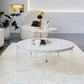 Eigentijdse ronde terrazzo cocktailtafel metaal/acryl salontafel met 3 poten