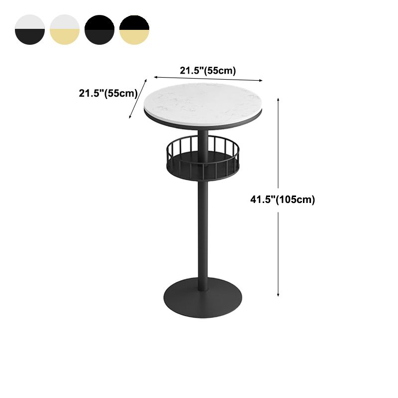 Contemporary Marble Pedestal Pub Bar Table Balcony Event and Cocktail Table with Storage Clearhalo 'Bar Furniture' 'Bar Tables' 'bar_tables' 'Furniture' 'furniture_bar_tables' 'Kitchen & Dining Furniture' 'kitchen&dining_furn' 'kitchen' 1200x1200_87de06c8-8950-428e-b9a1-23f29fc85d7b