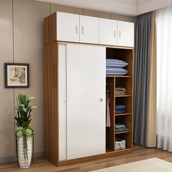 Twee deuren garderobe armoire moderne gemeten houten garderobe kast