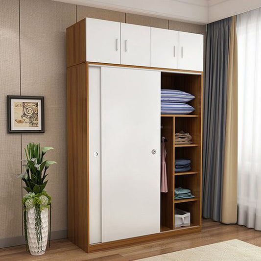 Twee deuren garderobe armoire moderne gemeten houten garderobe kast