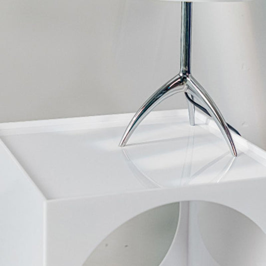 Square Acrylic Side Table 13.78" W x 13.78" H End Table with Storage